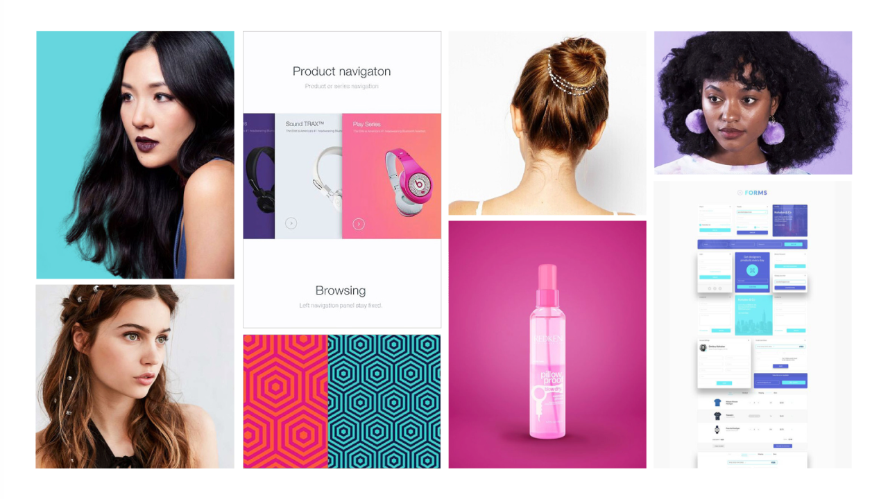 Concept 3 moodboard: approachable, bold consumer-first design language
